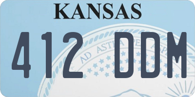 KS license plate 412DDM