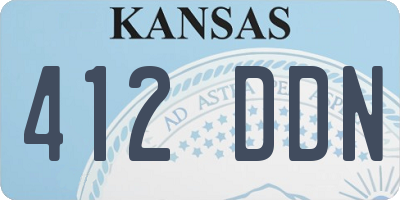 KS license plate 412DDN