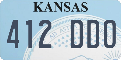 KS license plate 412DDO