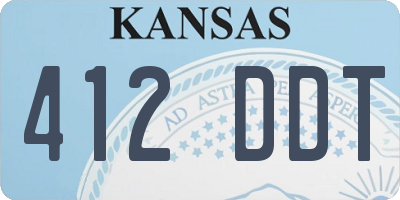KS license plate 412DDT