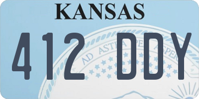 KS license plate 412DDY