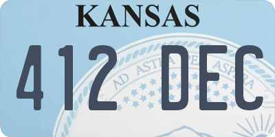 KS license plate 412DEC