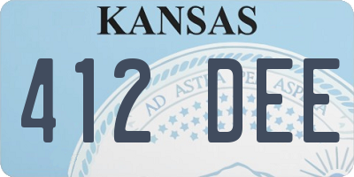 KS license plate 412DEE