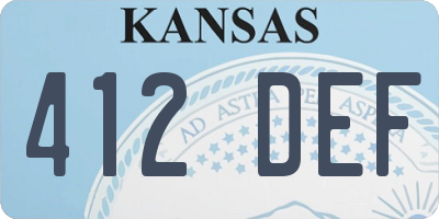 KS license plate 412DEF