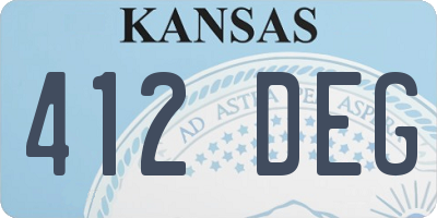 KS license plate 412DEG