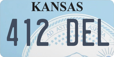 KS license plate 412DEL