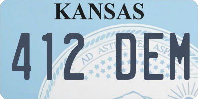 KS license plate 412DEM