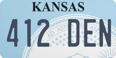 KS license plate 412DEN