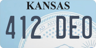 KS license plate 412DEO