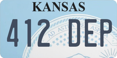 KS license plate 412DEP