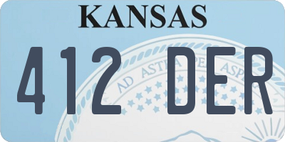 KS license plate 412DER