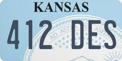 KS license plate 412DES