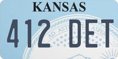KS license plate 412DET