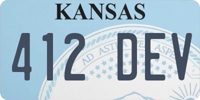 KS license plate 412DEV