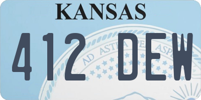 KS license plate 412DEW