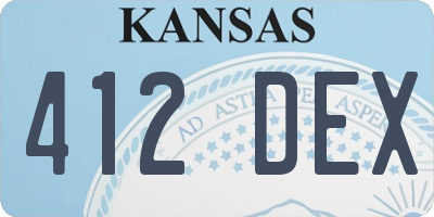 KS license plate 412DEX