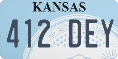 KS license plate 412DEY