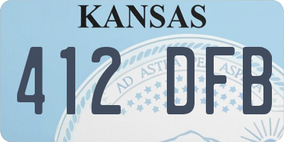 KS license plate 412DFB
