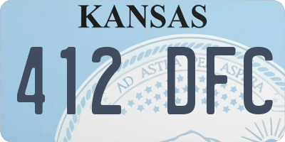 KS license plate 412DFC