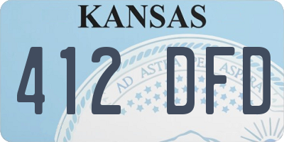 KS license plate 412DFD