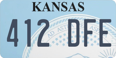 KS license plate 412DFE