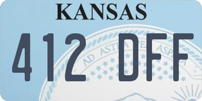 KS license plate 412DFF
