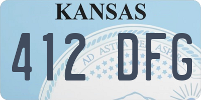 KS license plate 412DFG