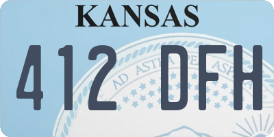 KS license plate 412DFH