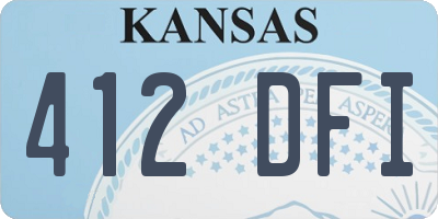 KS license plate 412DFI