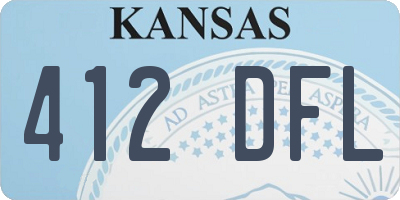 KS license plate 412DFL
