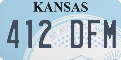 KS license plate 412DFM