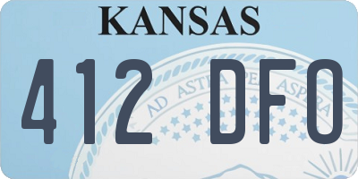 KS license plate 412DFO