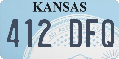 KS license plate 412DFQ