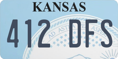 KS license plate 412DFS