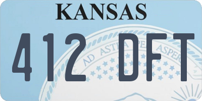 KS license plate 412DFT