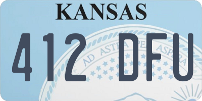 KS license plate 412DFU