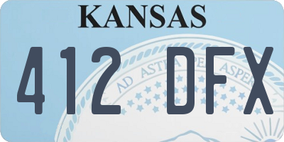KS license plate 412DFX