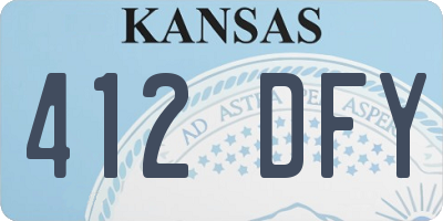 KS license plate 412DFY