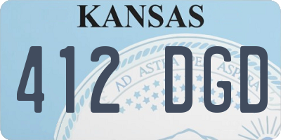 KS license plate 412DGD