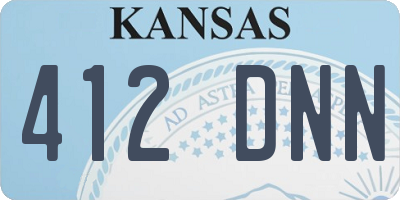 KS license plate 412DNN