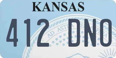 KS license plate 412DNO