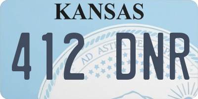 KS license plate 412DNR