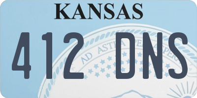 KS license plate 412DNS