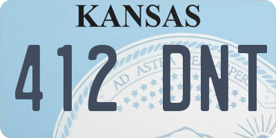 KS license plate 412DNT
