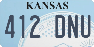 KS license plate 412DNU