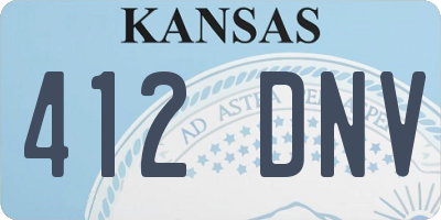 KS license plate 412DNV