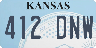 KS license plate 412DNW