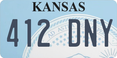 KS license plate 412DNY