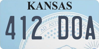 KS license plate 412DOA