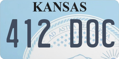 KS license plate 412DOC